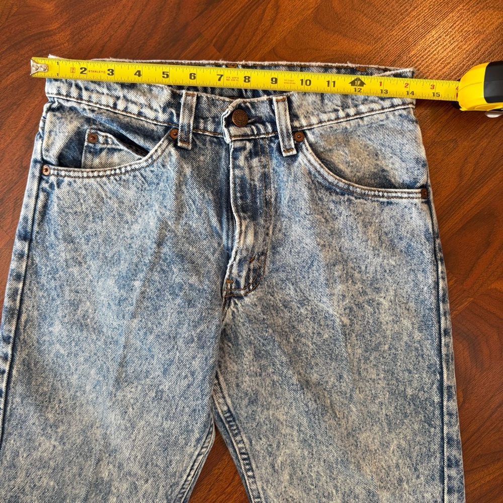Vintage Levis 506 Jeans Size 28x32 Acid Wash Orange Tab USA Made Retro Western - Picture 7 of 8